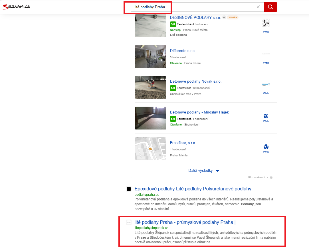 Lite podlahy Praha web Seznam